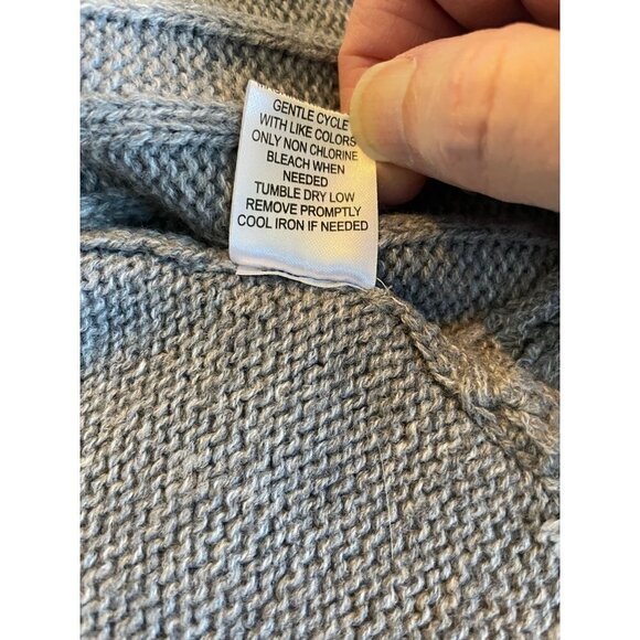 Jason Maxwell Sweater Cardigan Women's Gray Size Large Cable Knit Open Front - Picture 8 of 11